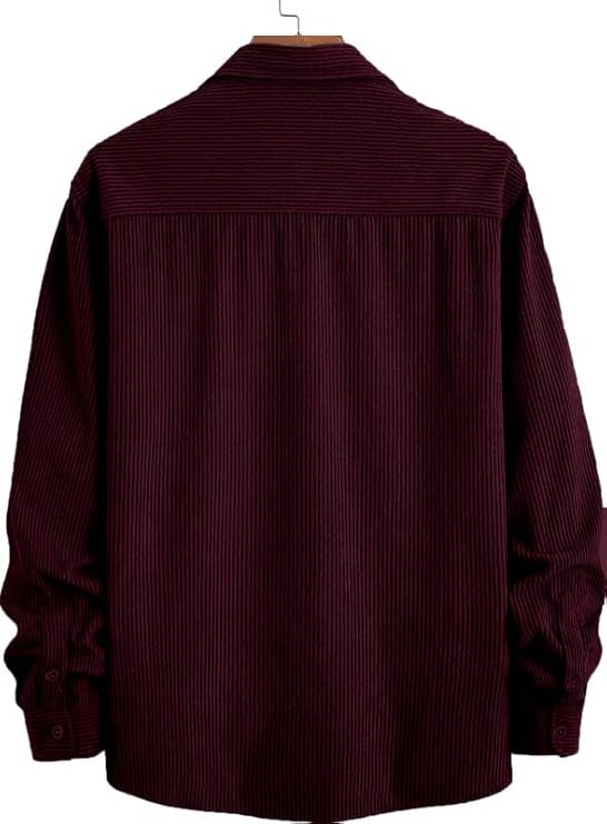 MiraMichi Men's Full Sleeve Corduroy Striped Casual Jacket, Ideal for Stylish Everyday Outfits - Image 4