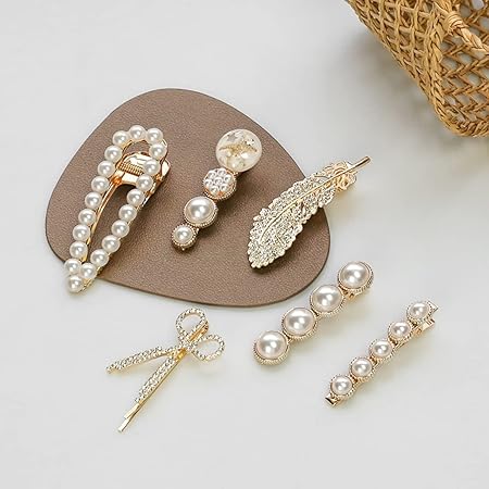 Korean Fashion Style Pearl Rhinestone Metal Hair Clips Hair Pin | Stylish Hair Clips for Women | Cute Clips for Womans | Aesthetic & Pearl Hair Kilip Decoration Accessories (Pack of 11 Pcs) - Image 5